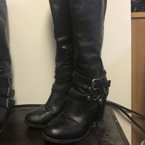 Tall 18” Black Heeled Boots with 3” heel